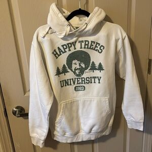 Cotton Heritage Bon Ross Happy Trees University hoodie size M.